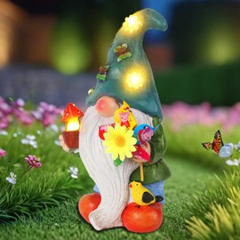 JJALIGHTS Solar Garden Figures Windmill Elf