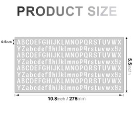 10 Sheet Small Letter Stickers, 1/2 Inch Self Adhesive Alphabet Stickers, Cute Vinyl Letter Stickers for Arts Crafts Outdoor Sign Poster Windows Doors Mailboxes Car Truck - White