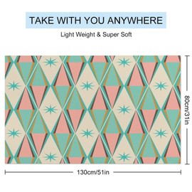 Diamond Mid-Century Beach Towel, Prismatic Mid-Century Geometric Decorations Quick Drying and Sandproof Suitable for Camping/Beach/Bath Towel Kids Adults, Large Size 31x51 Inches, Style-4