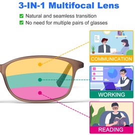 VISOONE Anti-Fog Light Weight Progressive Multifocal Reading Glasses TR90 with Blue Light Blocking Stylish Women Men Royota