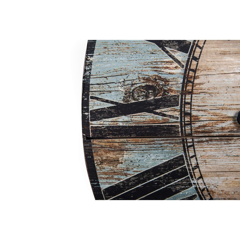 Creative Co-Op Distressed Wood Wall Clock, 29" Oval, Turquoise