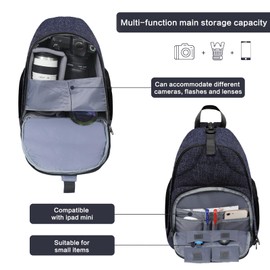 MOSISO Camera Bag Sling Backpack, DSLR/SLR/Mirrorless Photography Waterproof Camera Case Crossbody Shoulder Bag with Tripod Holder&Rain Cover&Shoulder Straps Compatible with Canon/Nikon/Sony,Navy Blue
