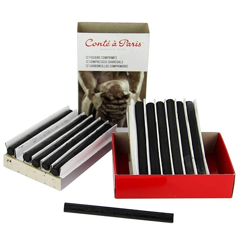 Conte Compressed Charcoal X12 Assorted