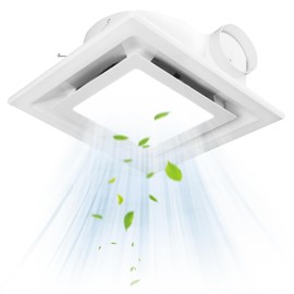 Yutesiri Bathroom Exhaust Fan with Light, 141CFM, 1.0Sones Low Noise Bathroom Ventilation Fan with 12W 6000K Adjustable LED Light Combo,Easy to Install for Home/Bath/Office/Hotel (12INCH)