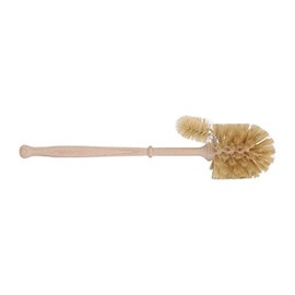 Redecker Natural Pig Bristle Toilet Brush with Edge Cleaner, Untreated Beechwood Handle, 14-1/6-Inches