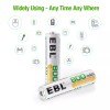EBL Lot AAA Batteries Rechargeable 800mAh NI-MH 1.2V+ LCD Battery