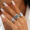 Dainty Wide Band Ring Set of 3 for Women Adjustable