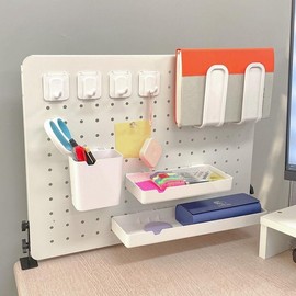 White magnetic accessories included, desk armrest plate, perforated plate accessories Pegboard clamp type/50x40