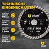GRAFF Diamond Disc 115 mm for Stone, Concrete, Tiles, Natural