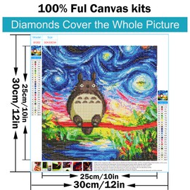 A8MENX0 Cat Diamond Art Painting, 5D Diamond Art Kits for Adults Beginners Cats, Anime Sea Turtle Diamond Painting Kits for Adults, Full Drill Gem Art Kits Home Wall Decor 12x16 inch