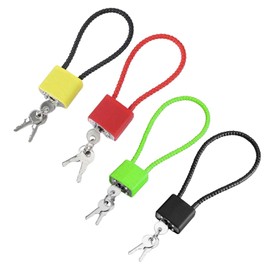 Pack of 4 Heavy Duty Padlocks, Padlocks with Keys, Key Safety Padlocks, Floor Box Locks with Wheels, Trash Can With Wheels