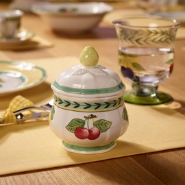 Villeroy & Boch French Garden Fleurence Covered Sugar, 6.75 oz, White/Multicolored