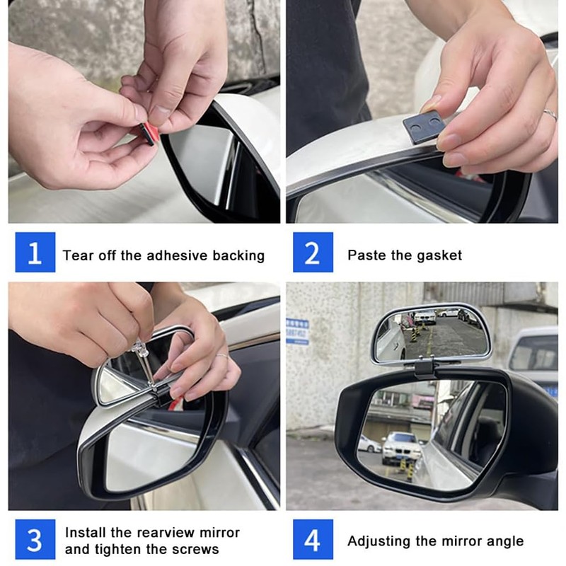 Esreake 2PCS Large 5.7" Adjustable Mounted Blind Spot Mirror Fix