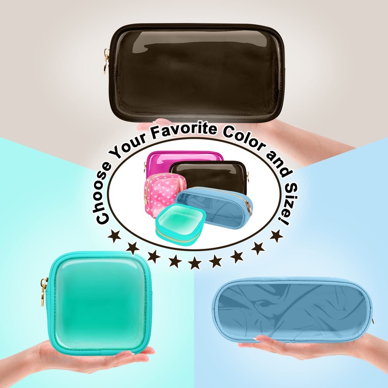 izuzta - Bolso pequeño de nailon con cierre para maquillaje,