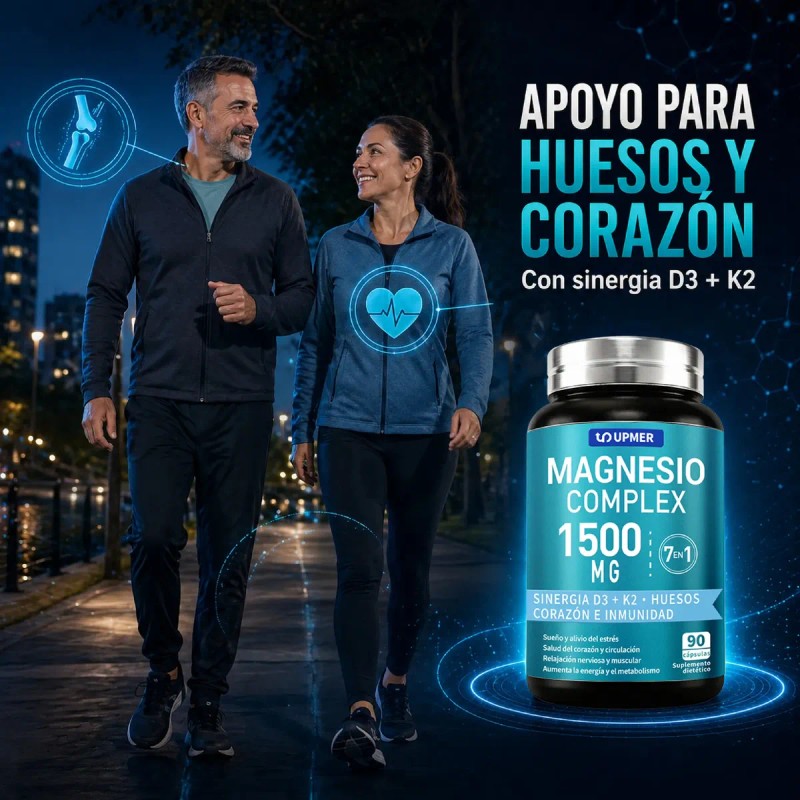 Magnesio Upmer Complex Vitamina Huesos Músculos Sueño Cápsulas Sabor