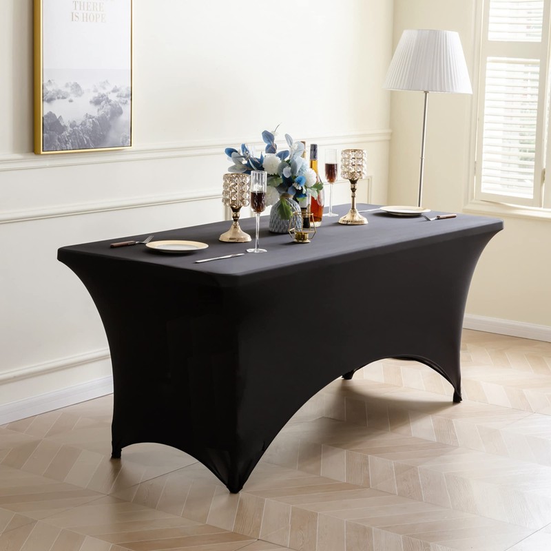 Time to Sparkle 6ft Stretch Spandex Table Cover for Rectangle