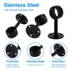 4pcs Stainless Steel Black Ceiling Curtain Pole Holders Brackets Wall