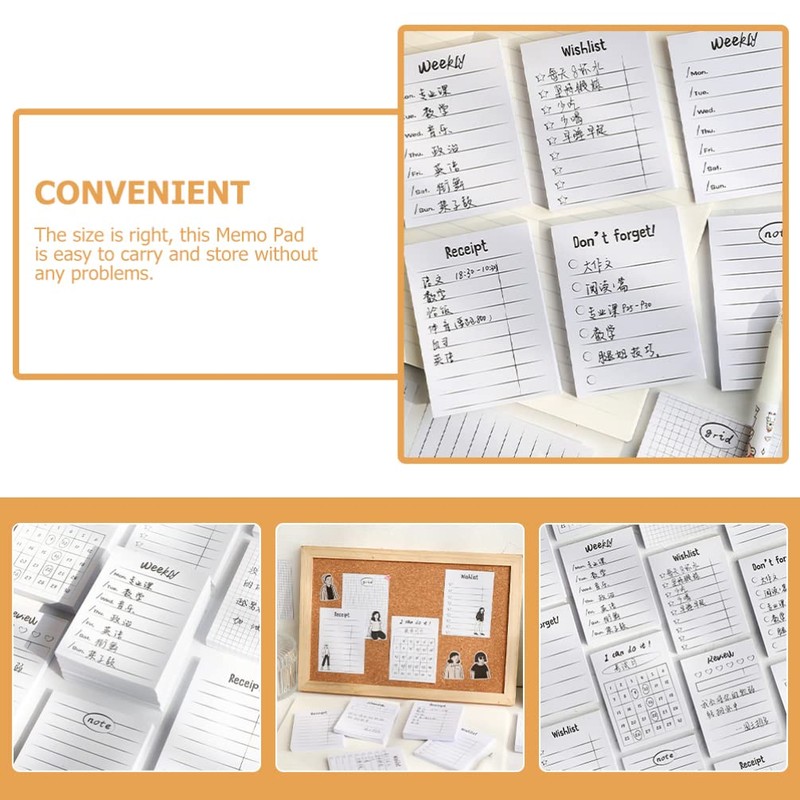 Operitacx 16pcs Nonstick Memo Pads for Notes and Schedules Blank