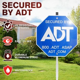 Security Signs 28" ADT Yard Sign with Aluminum Stake, Heavy Duty Weatherproof