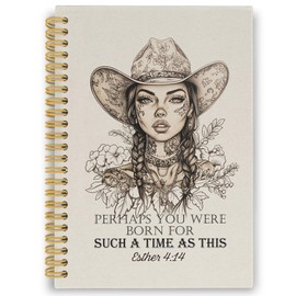 XPH Christian Western Spiral Notebook, Western Cowgirl Bible Journaling Notebooks for Note Taking, Religious Scripture Hardcover Journals for Women 160 Pages 5.5x8.3 Inch, Gifts for Teen Girls