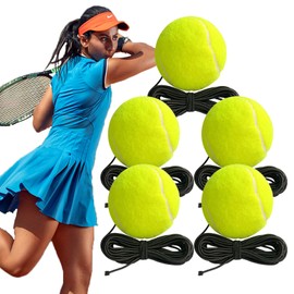 YOWNDSN Entrenador de Tenis, Paqueta de 5 Pelotas de Tenis con Cuerda Desmontable, Tenis de Goma de Alta Elasticidad, Pelota de Competición Profesional para Entrenamiento Deportivo