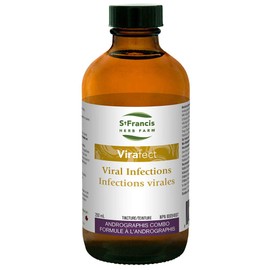 St Francis Herb Farm - Virafect - Viral Infection Support - Virafect helps to relieve the symptoms (including sore throat and fever) and shorten the duration of upper respiratory tract infections (colds and flu) (250 ml)