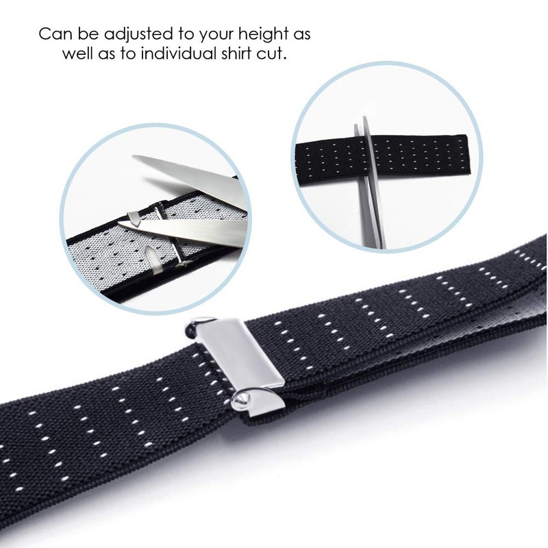 Taope Mens Shirt Stays Military Adjustable Elastic Garter Straps Sock