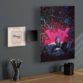 Displate Magneti da parete con retro adesivo, set da 3 pezzi, adesivi magnetici per poster in metallo, kit di montaggio a parete per installazione senza danni, arte magnetica da parete, facili da