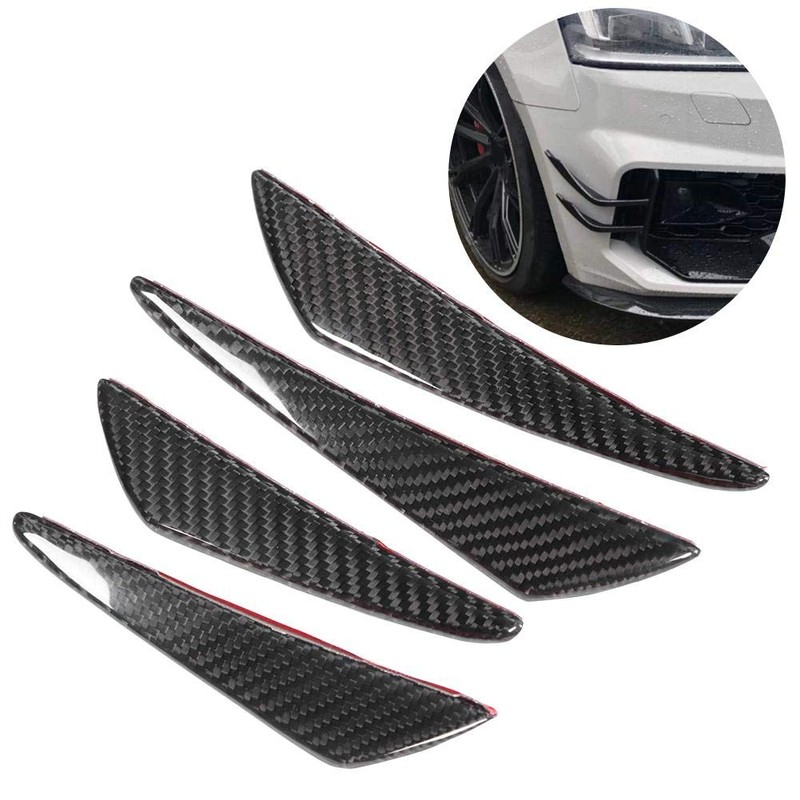 KIMISS Bumper Canards, 4Pcs/Set Universal Carbon Fiber Bumper Canards Spoiler