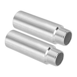 PATIKIL 304 Stainless Steel Pipe Fitting 3/4" NPT Male to 3/4" NPT Female Thread, 2 Pcs 4inch/100mm Length Nipple Cast Pipe Coupling Fitting Connector