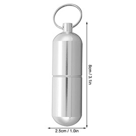 Vbestlife Mini Pastillero de Aleación de Aluminio, Resistente Al Agua, Ultra Sellado, Portátil, Porta Pastillas, Organizador con Llavero, Pastillero