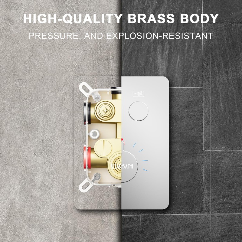 STARBATH Flush-Mounted Thermostat for 2 Functions, Tap with Safety Lock