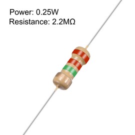 sourcing map Axial Carbon Resistors 2.2 MOhm 0.25 W 5% Tolerances 4 Colour DE de Pack of 200