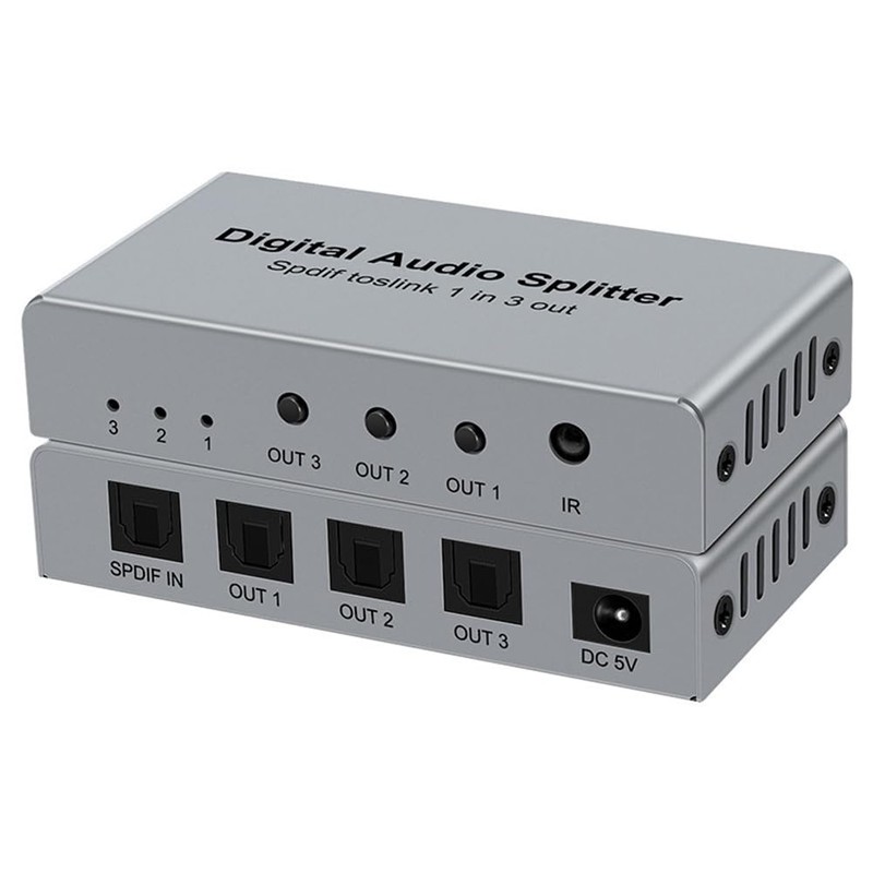 ZENWORYS Digital Optical Splitter SPDIF TOSLINK Digital Optical Audio Splitter
