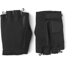 Hestra Short Sr. Breathable Protective Bike Glove for Men/Women | 5-Fingerless Shock Absorbing Breathable Bike Glove for Mountain Biking, Blk/Blk7