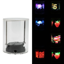 EBTOOLS 3D Hologram Fan, 3.9inch 1080 x 160 Resolution Holographic Display Fan, Connection Control Memory Card Support Holographic Display with Clear Cover 100 to 240V