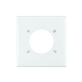Leviton R52-80726-00W 80726-W 2-Gang Flush Mount 2.15-Inch Diameter, Device Receptacle Wallplate, White