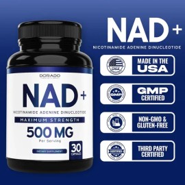 Dorado Nad Premium Suplemento Nmn Soporte Nicotinamida G80                                                                                            