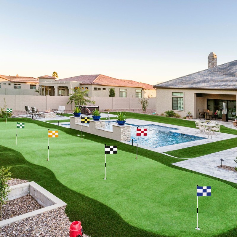 KINGTOP Checkered Golf Flag 8x6 Inch – Red/White Check, 420D