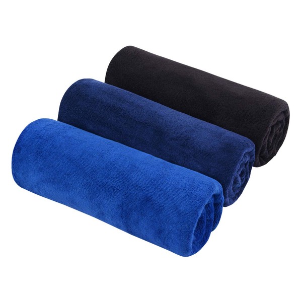 SINLAND Microfiber Gym Towels Sports Workout Towel Super Soft and Absorbent Towels for Gym Fitness Yoga Camping 3 Pack 40cmx80cm