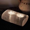 NKlaus Selenite 2 Log Tea Light Holder 14.5 x 6