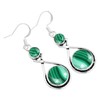 Natural Malachite Earrings for Women Mom Wife 925 Silver Overlay