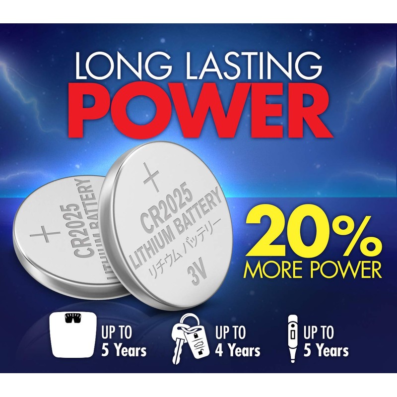 Powermax ACDelco 6-Count CR2025 Batteries, Lithium 3V Coin Cell Button