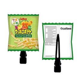 Gray Parker Service Calbee Plump Bangs Clip Sapporo Potato Crushed Vegetables, Approx. H 2.2 x W 1.4 x D 0.4 inches (55 x 35 x 10 mm), PVC Iron