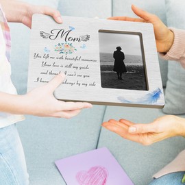 HODODAN Mom Memorial Gifts for Loss of Mother, Remembrance Sympathy Gift Wooden Picture Frames, 4x6 inch Photo