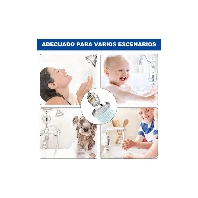 Cabezal De Ducha 6'' Filtrado Regadera 20 Etapas 3 Filtro