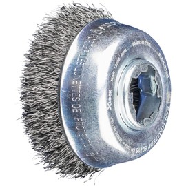 PFERD Cup Brush, Diameter 75 mm, Unbraided, 0.30 mm Steel Wire, X-LOCK Socket, 43469006 - for Quick and Comfortable Tool Change