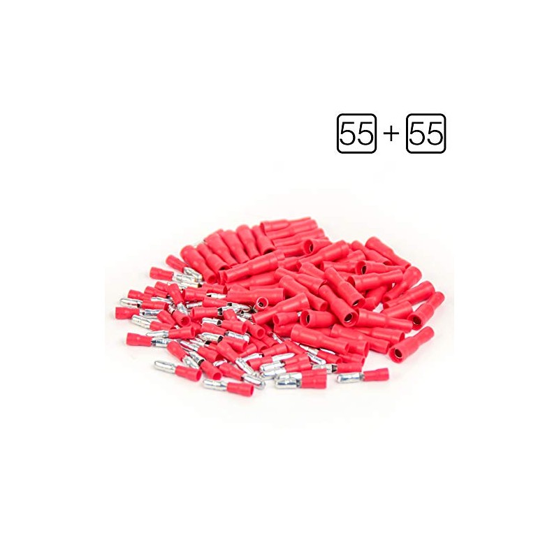 Cable lugs x 110 - red round plug x55 /