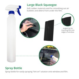 G Greenfilm Window Tinting Kit for Cars - 7pcs Window Tint Installation Tools Set - Includes Spray Bottle, Solution Spray, Squeegee, Knife, Fabric Cloth, Gasket Push Stick