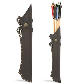 SHARROW Archery Hip Quiver Waist Hanged Arrow Quiver Adjustable LH/RH Arrows Holder Bag Side Quiver for Recurve Bow Traditional Longbow Hunting Shooting (Black)